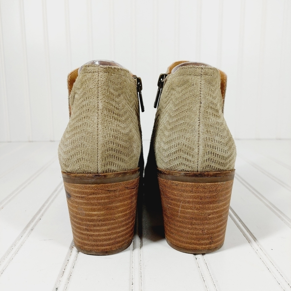 Lucky Brand Pickla Suede Leather Cut Out Booties B384 - Picture 6 of 12